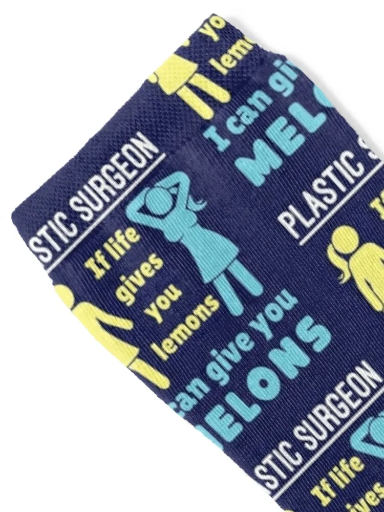 Plastic Surgeon If Life Gives You Lemons I Can Give You Melons Socks Crossfit set soccer anti-slip Socks Female Men's