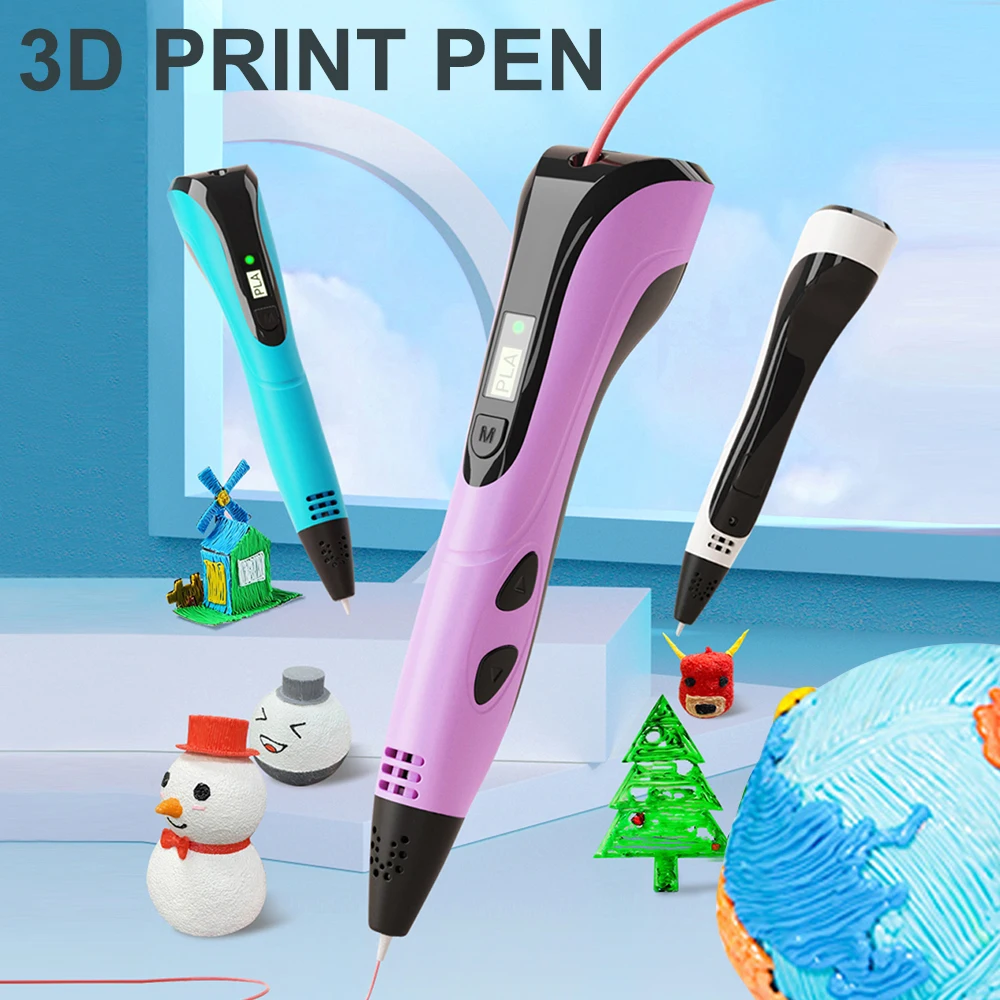 2023 New 3D Pen for Children Kids Creative Diy 3D Printing Pens PLA Filament Portable Child\'s Birthday Gift with Christmas