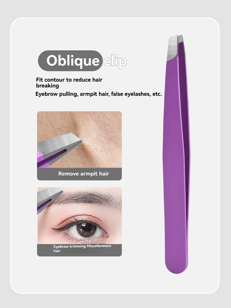 Zestaw precyzyjnych pęset ze stali nierdzewnej do użytku domowego z torbą do przechowywania do przedłużania rzęs, modelowania brwi i leczenia wyprysków na twarzy.