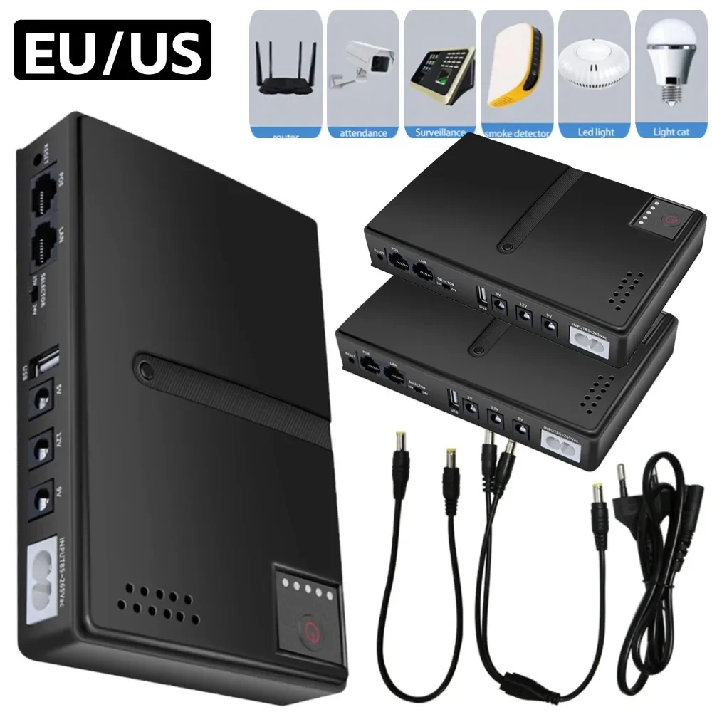 

DC1036P DC UPS Router Optical Cat UPS 5V9V12V 36W 10400mah DC Power Adapter Portable Power Supply for Router Switch Mobile Phone
