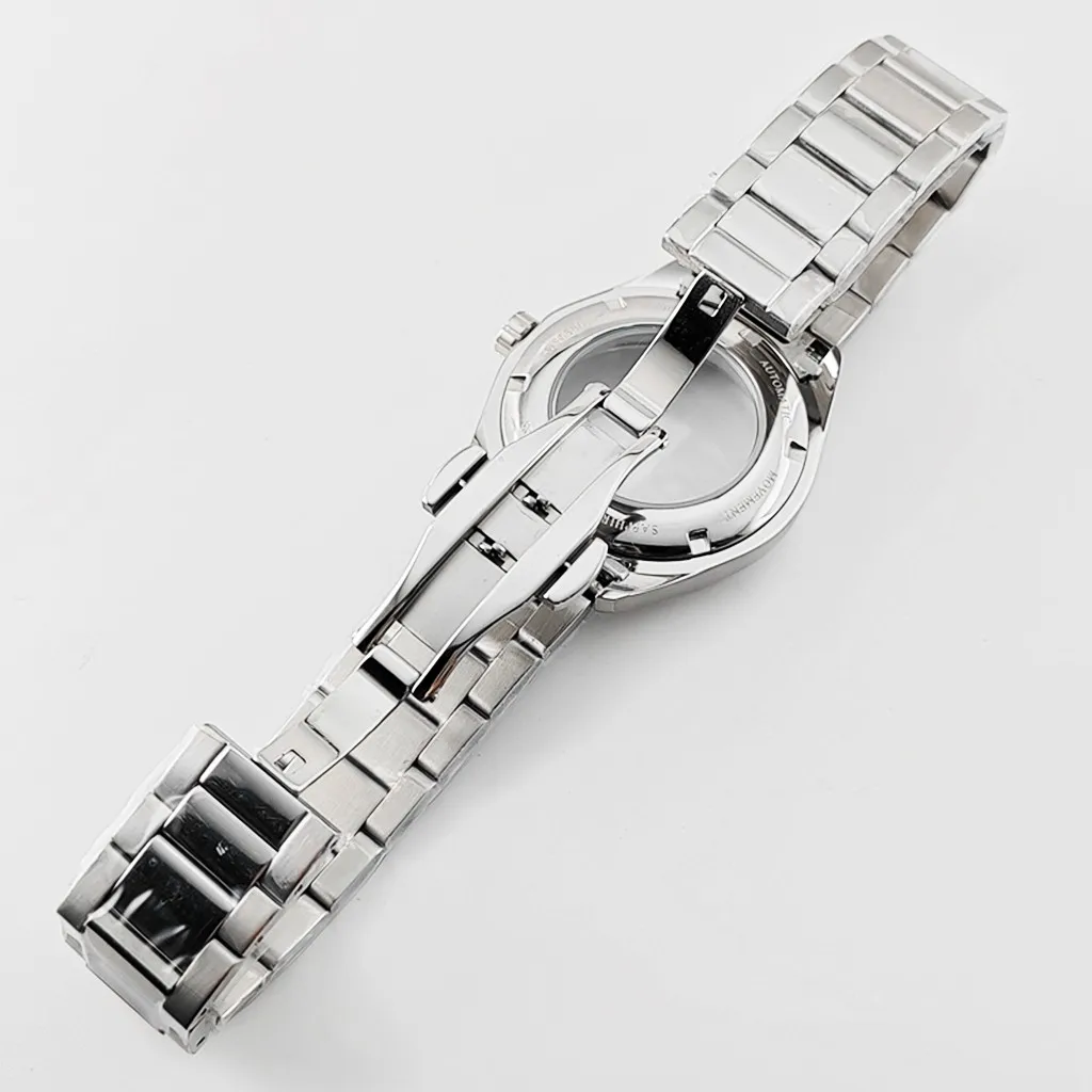 41mm Silver Watch Case Sapphire Glass For NH35 NH36 Watches Automatic Movement Accessory Part