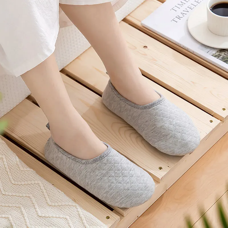 Spring Japanese Indoor Female Shoes for Pregnant Women Soft Bottom Non-Slip Summer Thin Mute Cotton Floor Slippers