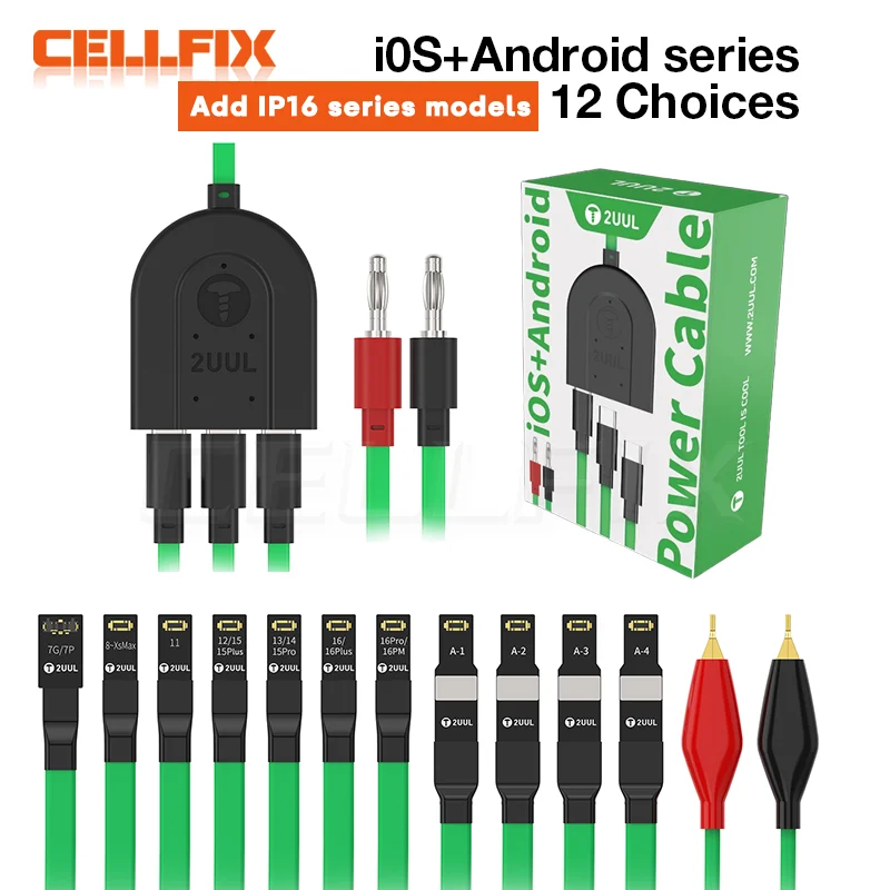 

2UUL PW02 Data Startup Power Boot Cable Multi 3 Type-C Interface Efficient Detection for iPhone 6-16PM Android Repair Test tools