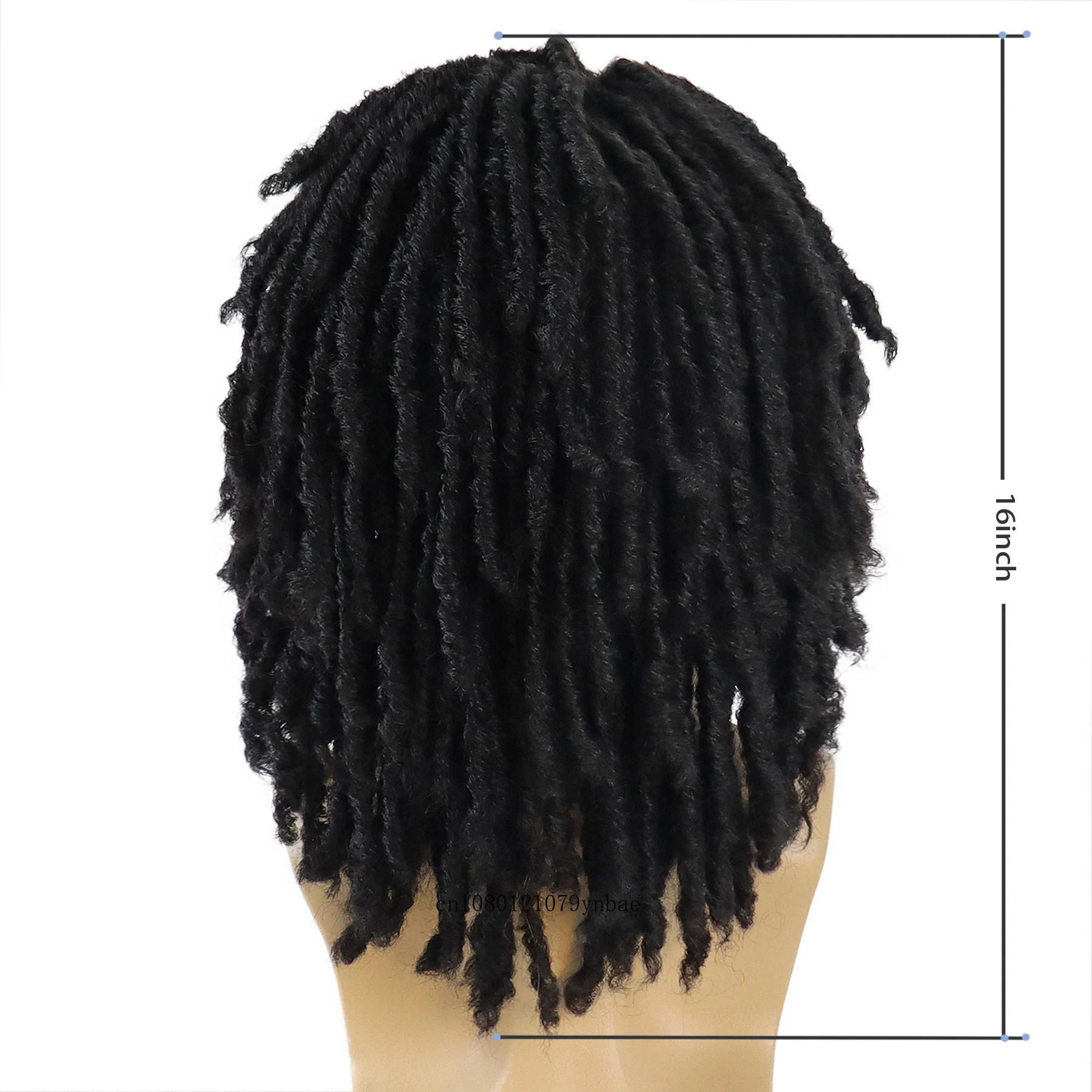 Black Men\'s Wigs Short Synthetic Hair DreadLock Wig with Bangs Braided Hairstyles Fluffy Haircuts Halloween Costume Wigs Cosplay