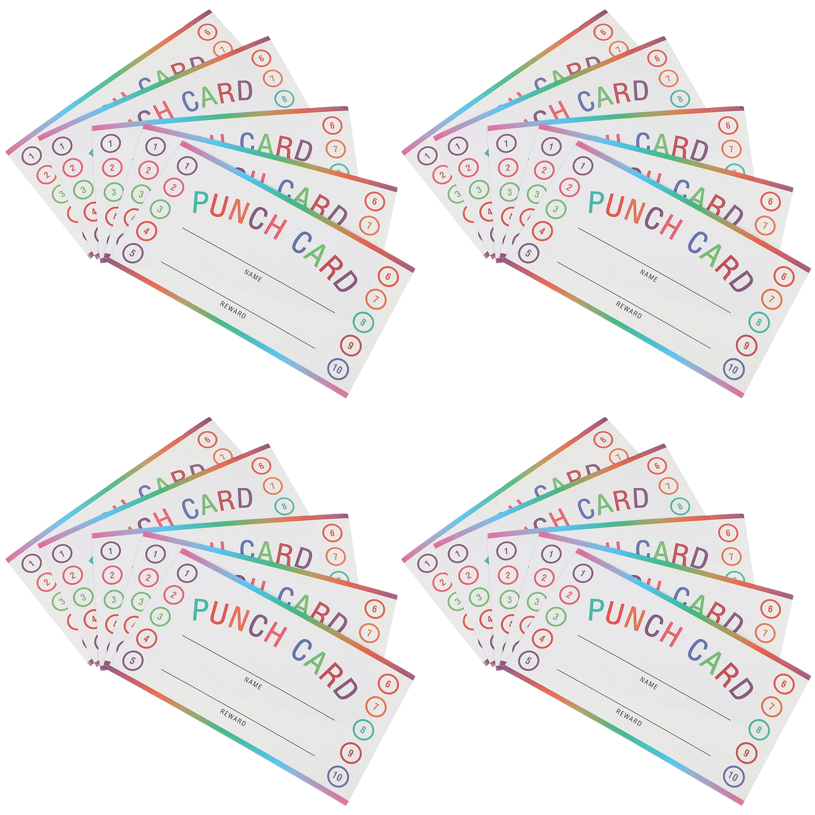 

50 Sheets Reward Cards Punch Cards for Kids Cartoon Positive Behavior Incentive Chart Classroom Student System