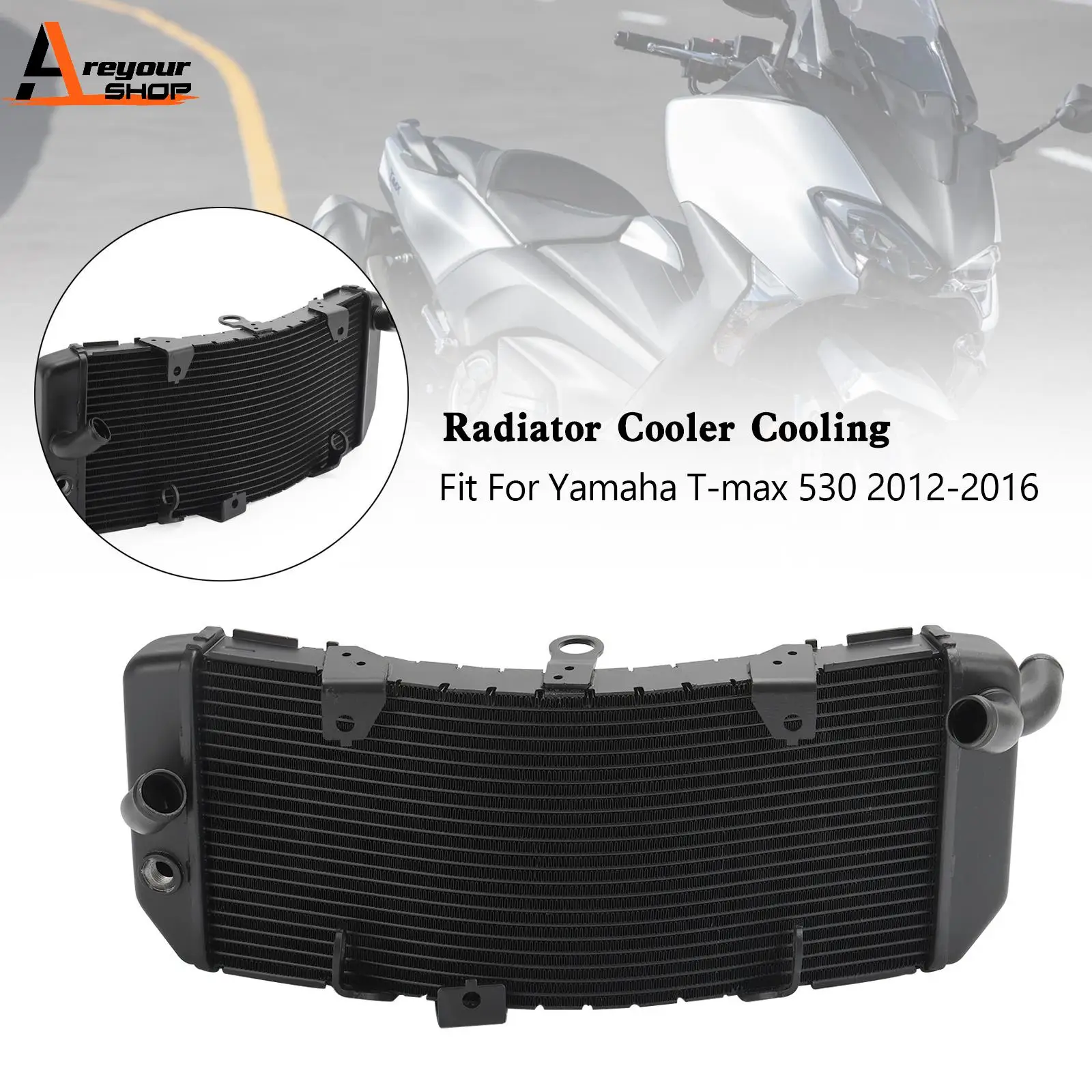 

Areyourshop Aluminum Radiator Cooling Cooler for Yamaha TMAX530 T-max 530 2012 2013 2014 2015 2016