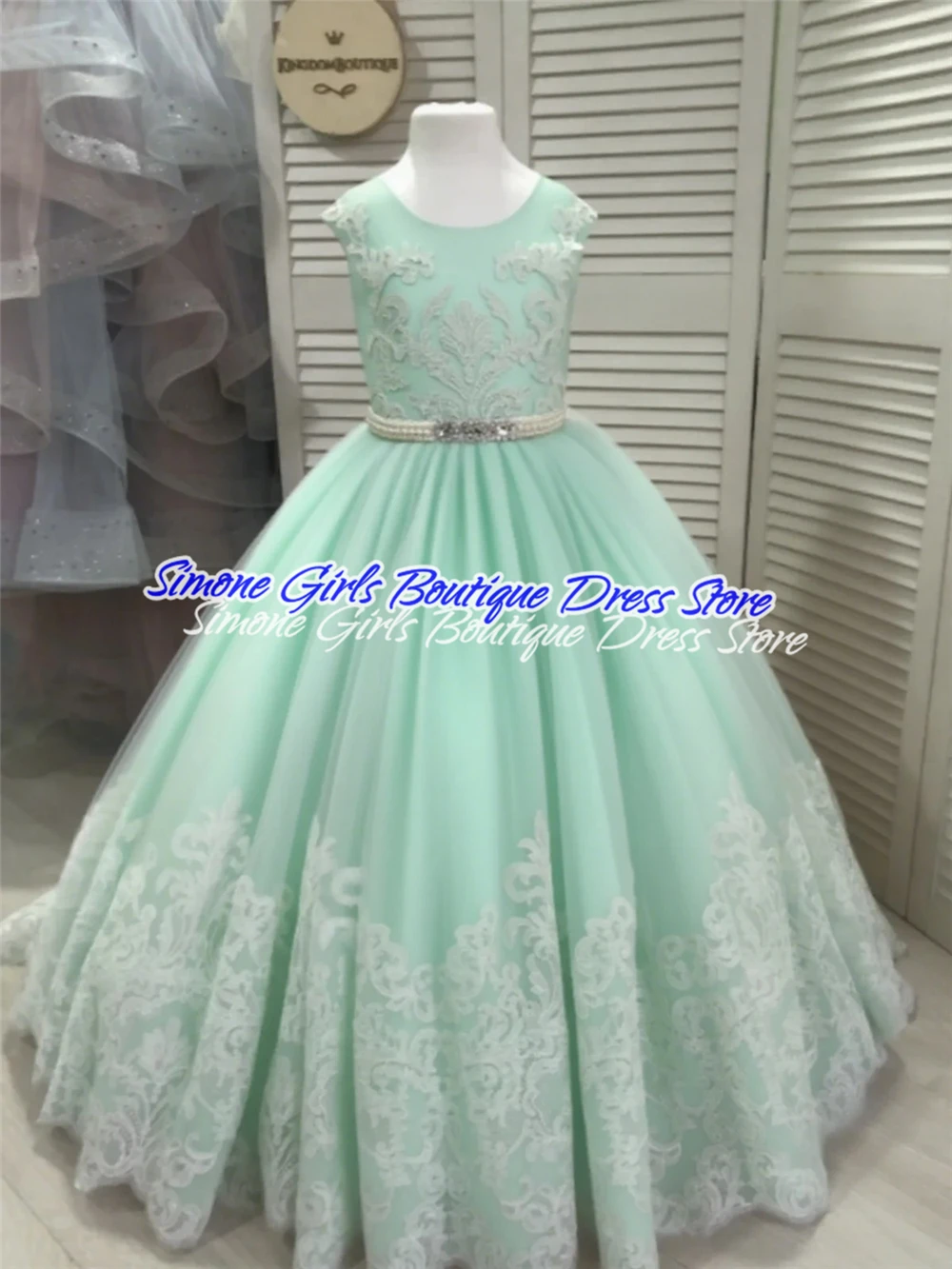Sleeveless Lace Stitching Sequin Cute Flower Girl Dresses for Wedding Ceremonies Formal Receptions first Communion Party