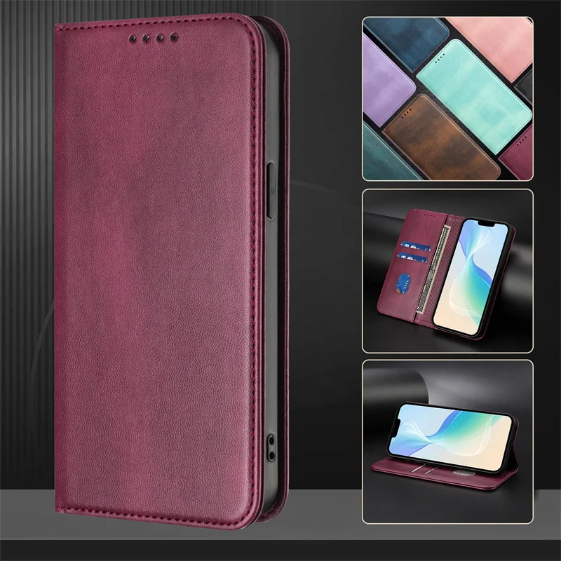 

Fundas 10VII/1VII Solid Case for Sony Xperia 10 1 VII 10 1 5 VI 5 1 10V 10 5 IV Capa Leather Magnetic Wallet Phone Protect Case