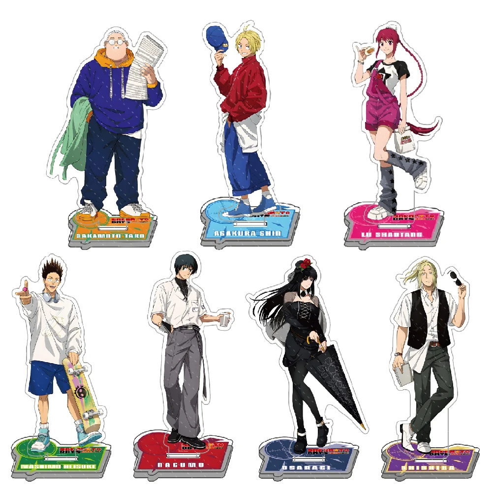 15CM Sakamoto Days Acrylic Stand Cute Anime Figurine Line Draft Diagram Figurin…
