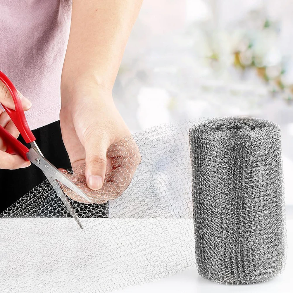 

Metal Mesh 1 Roll Stainless Steel Wire Fabric Screen Gutter Guard Hole Filler Flexible Drainage Protection Mouse Gardens Pipes