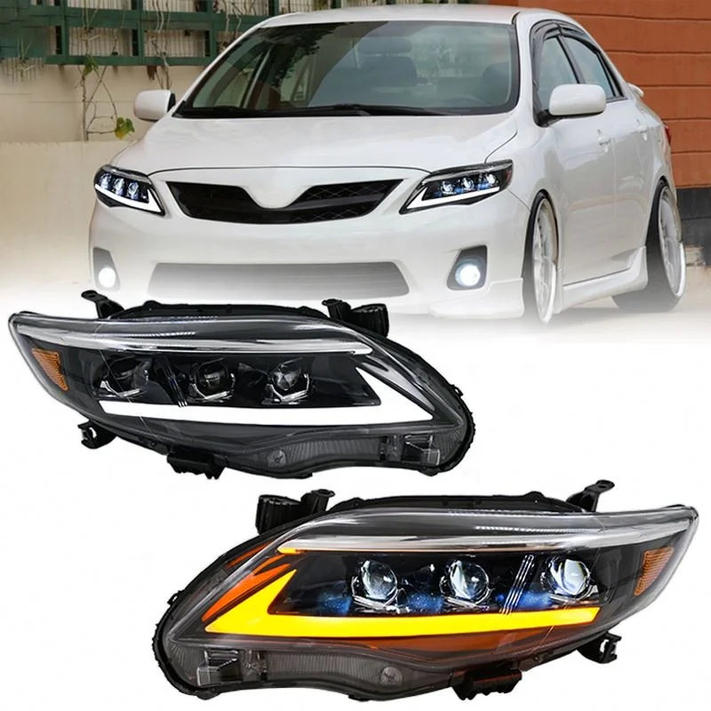 

New 12V LED Headlights for Corolla 2011-2013 6000k Color DRL Sequential Turn Signals Car Accessory Head Lamp Light