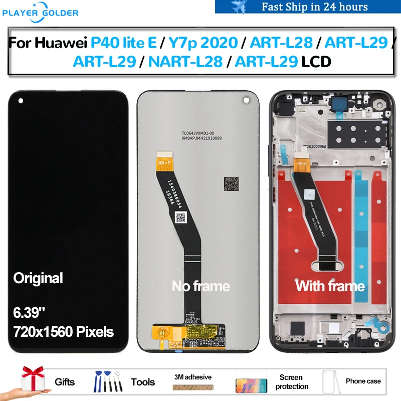 Pantalla lcd Original para Huawei P40 lite E Y7p 2020 ART-L29N ART-L28 ART-L29 Pantalla de panel táctil digitalizador montaje LCD