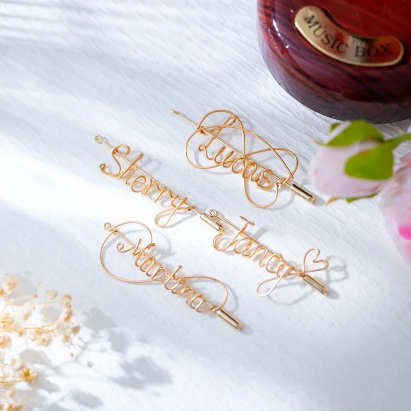 

Customized Name Brooch, Stainless Steel Letter Hat Pin, Bridesmaid Gift