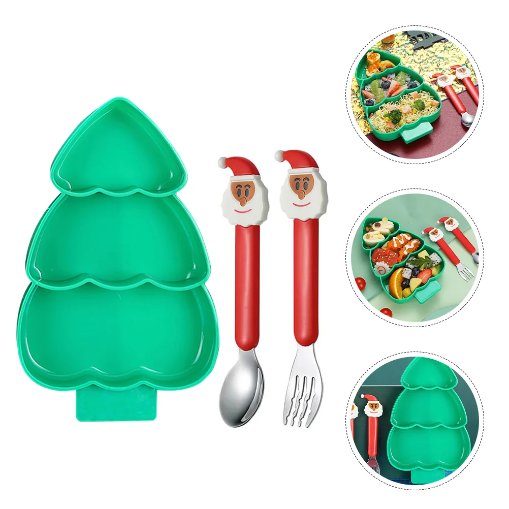 Christmas Tree Dinner Plate Ceramic Plates Baby Meal Pp Snack Serving Dishes Child Shaped Dishware