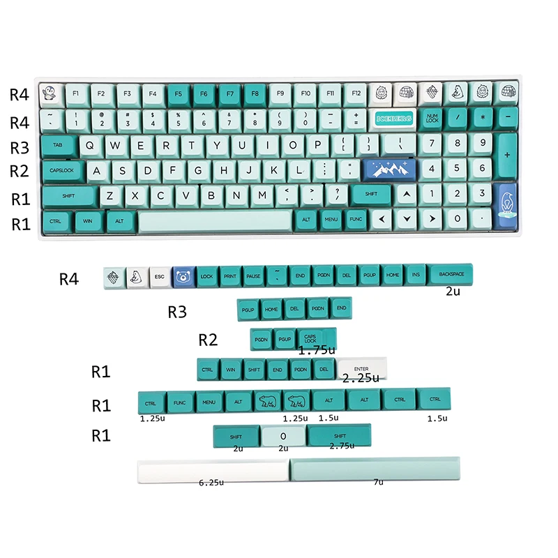 145 key ZSA high pbt sublimation personality 980/96/84/68/64/108/87/NJ80/61 keycaps