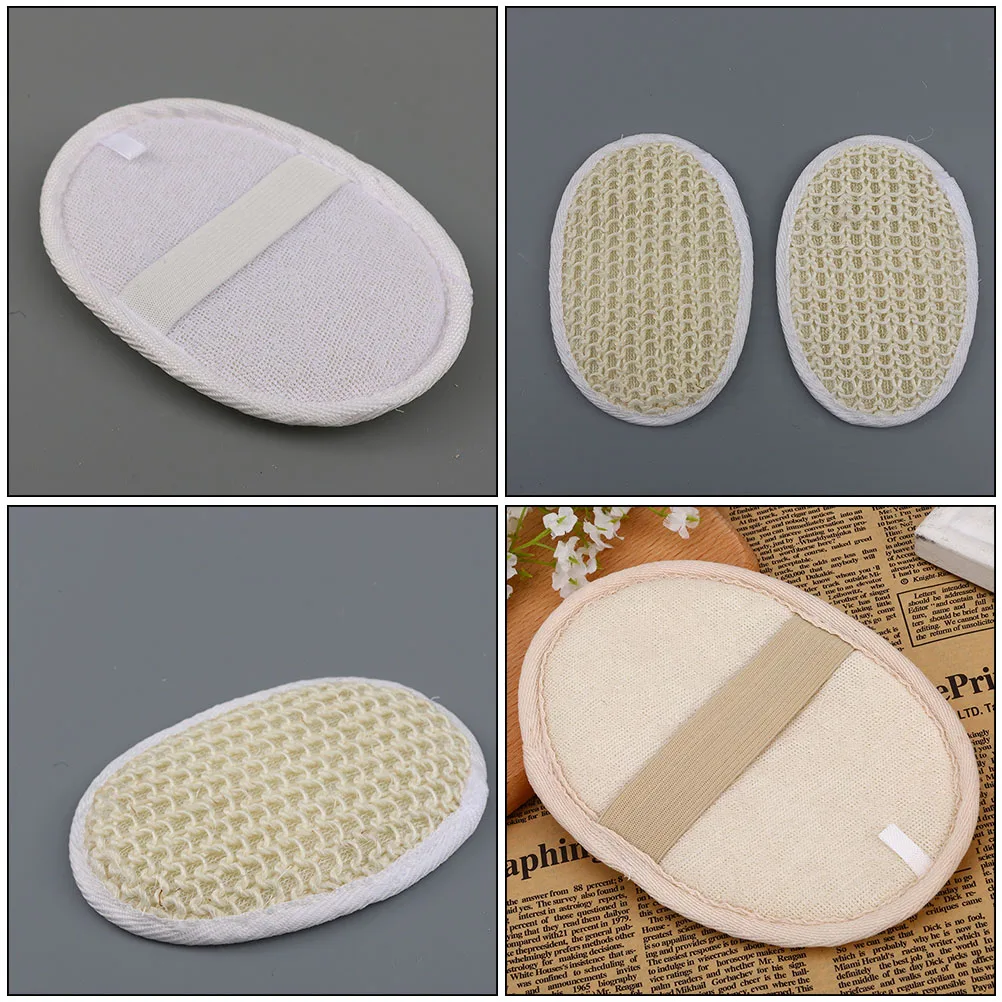

6pcs Loofah Bath Scrubber Exfoliating Back Sponge For Shower Double-Sided Body Wipe Face Washer Elastic Strap Shower Accessories