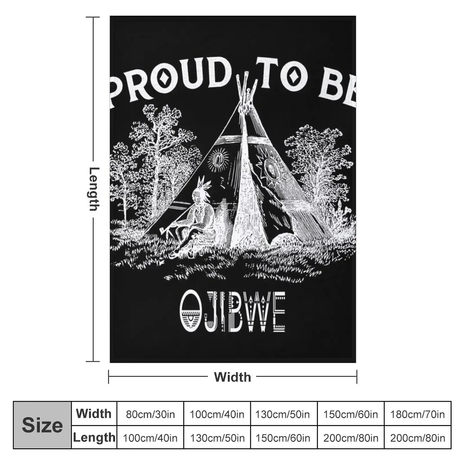 Proud To Be Ojibwe Tribe - Native American Throw Blanket Flannel Thermal For Decorative Sofa blankets ands Vintage Blankets