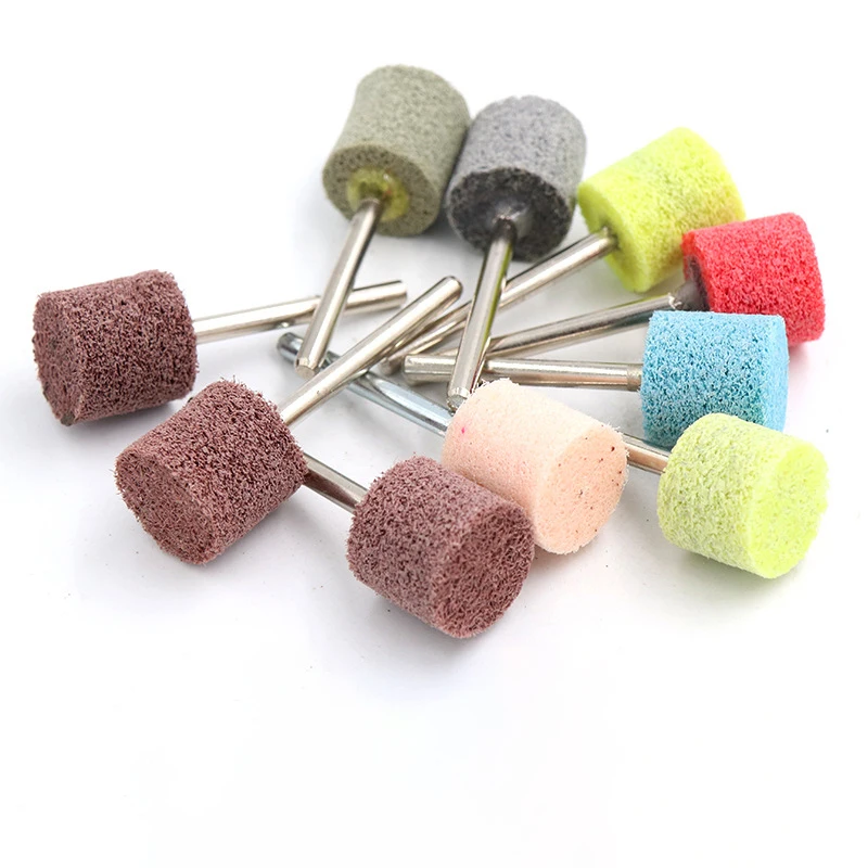 Mini Nylon Fiber Polishing Wheels 3mm Shank Non-Woven Fabric Grinding Head Electric Rotary Tool Random Color Assortment