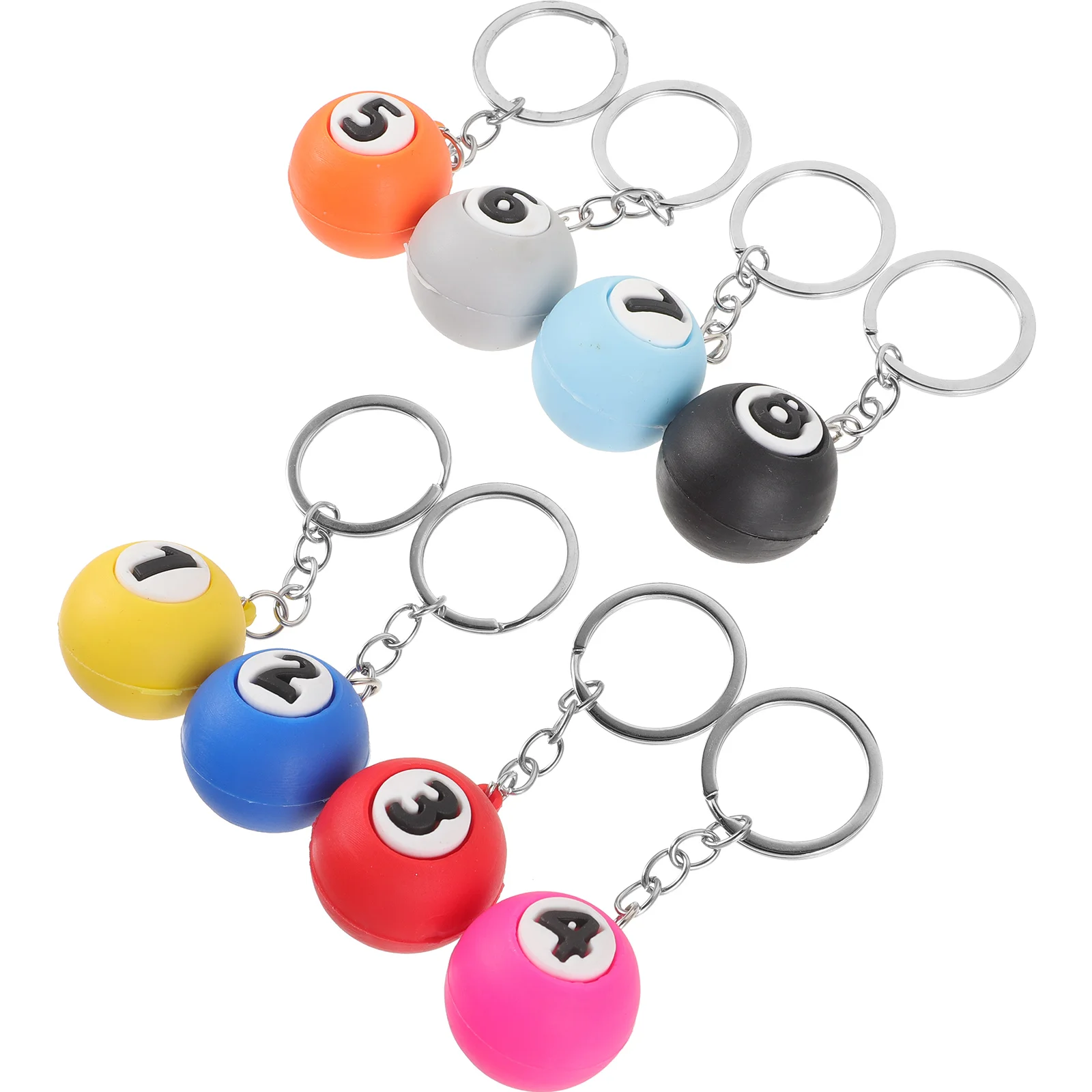 Creative Billiards Keychain Pendant Personalized Bracelet Internet Bag Small Gift (8pcs) Bulk Keychains