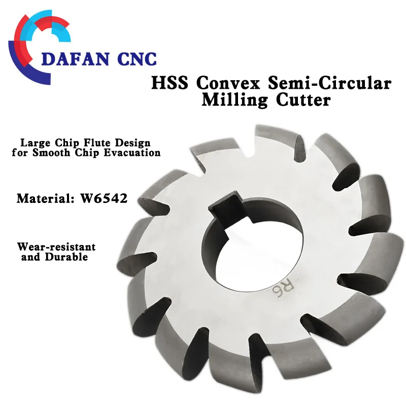 HSS Convex Semi-Circular Milling Cutter for Concave Arc Groove Steel Forming CNC Tool