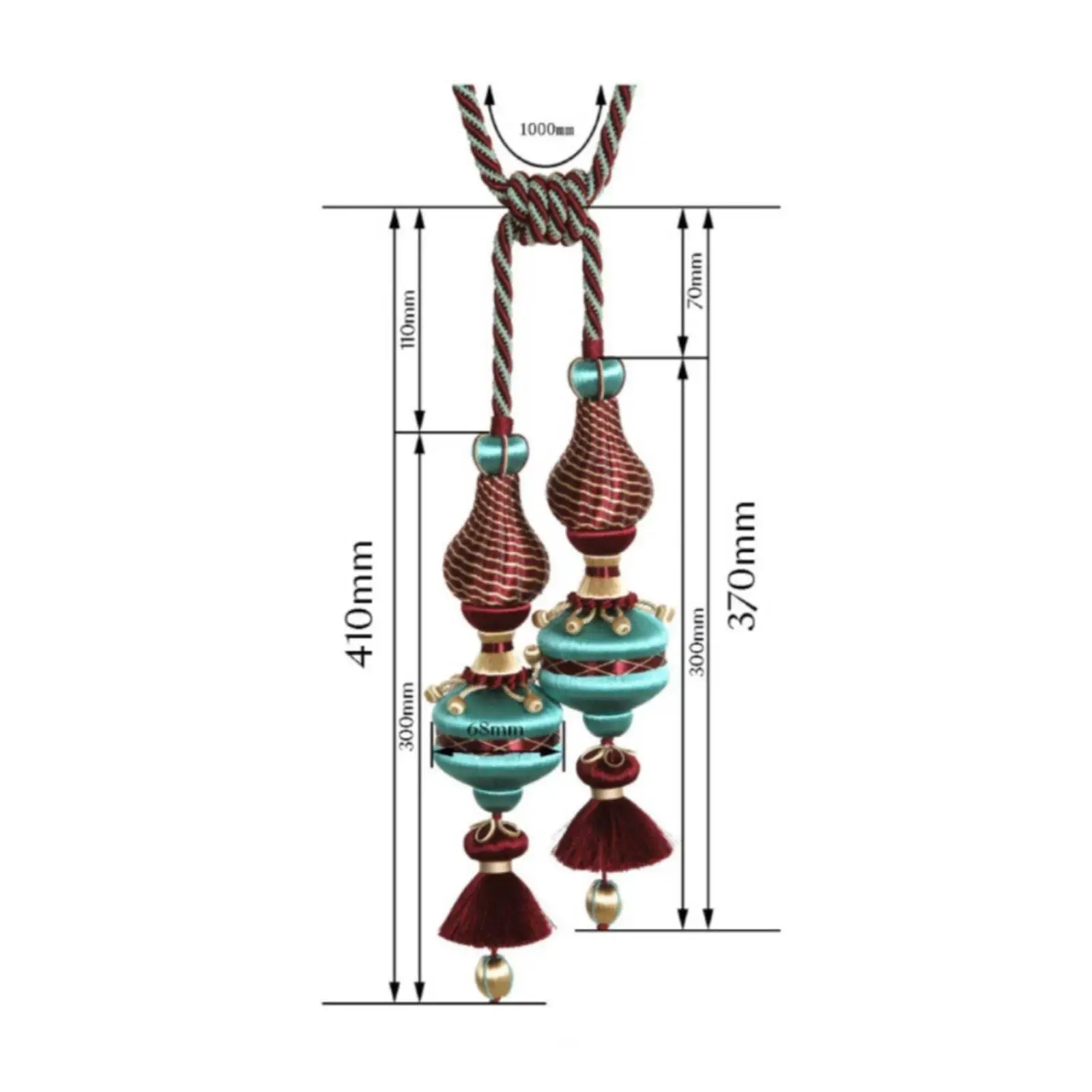 Premium Curtain Tieback with Double Tassel Vintage Weave Design for Curtains Holders Window Treatment Accessory