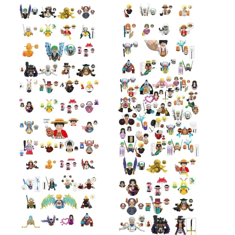 Gran oferta de ladrillos de Anime japonés, rompecabezas Compatible, juguetes de modelos para montar, regalos para niños, bloques de construcción Luffy Zorro Sanji Ace Marco