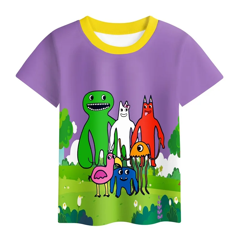 2024 New Children\'s Clothing Short-sleeved Cartoon Garten of Banban Animation Peripheral Children\'s Short-sleeved T-shirt Set