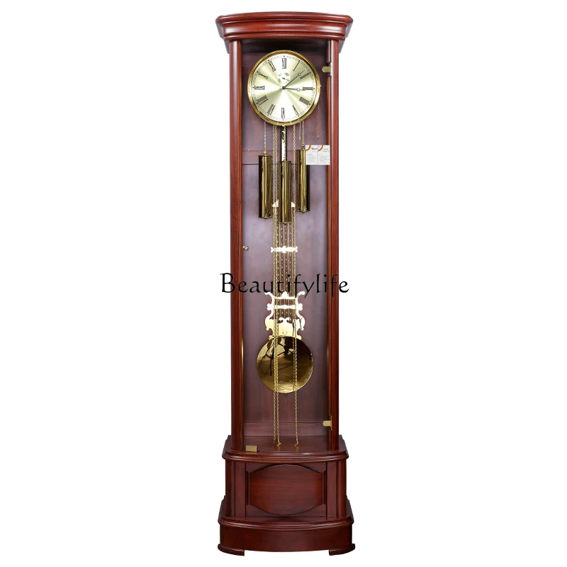 

European floor clock living room light luxury simple mahogany high-end floor clock