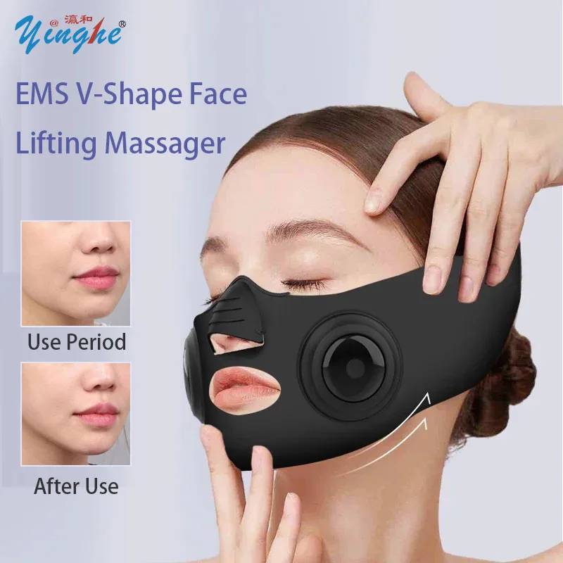 EMS V-Shape Face Lifting Massager Face Slimming Mask Anti Wrinkle Reduce Double Chin Cheek Lift Up Belt Faces Beauty Devices