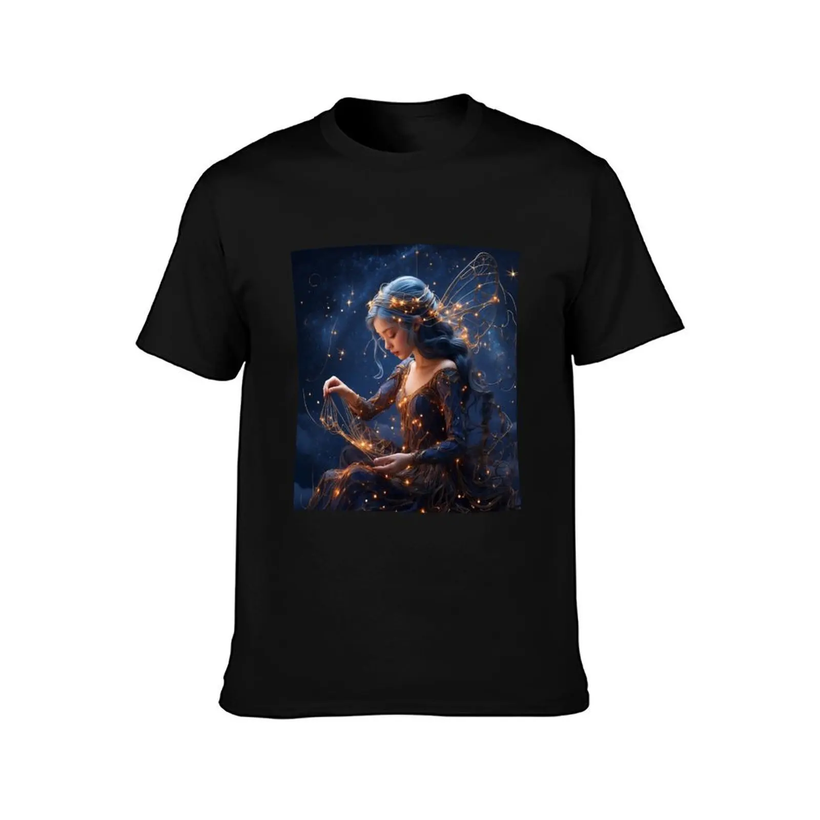 Cosmic Tapestry Weaver Fairy of Starlight T-Shirt Graphic Print Short Sleeve T-Shirt
