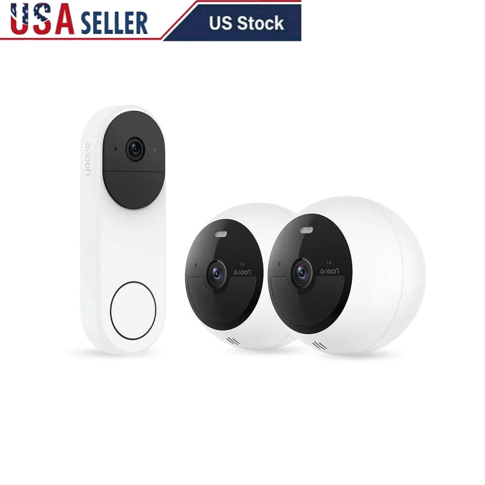 Home Security System Motion Sensor Camera Kit Video Doorbell D110 x1 Camera B200 x2 Package Detection Dual Detection No Hidden