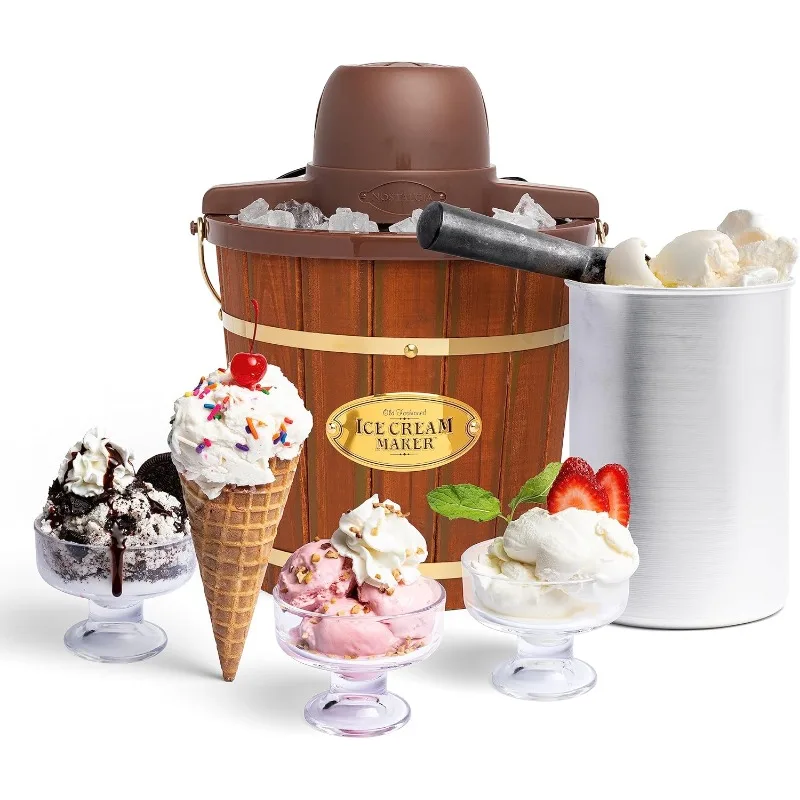 

Nostalgia Electric Ice Cream Maker - Old Fashioned Soft Serve Ice Cream Machine Makes Yogurt or Gelato in Minutes - Fun US