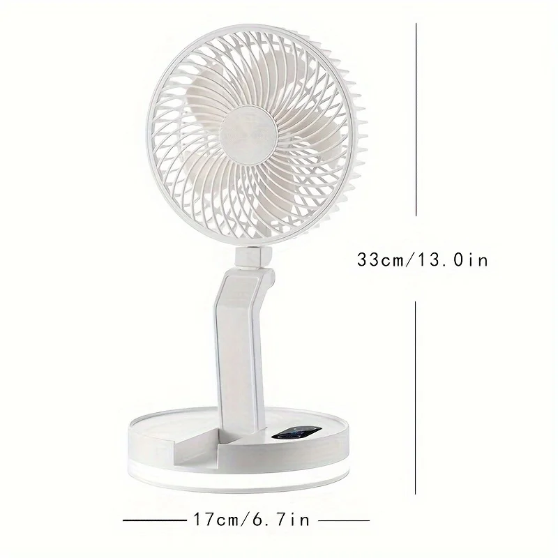 1pc, Folding Desktop Fan Hanging Wall Kitchen Fan  Bedroom Folding  Fan Night Light USB Large Wind Fan