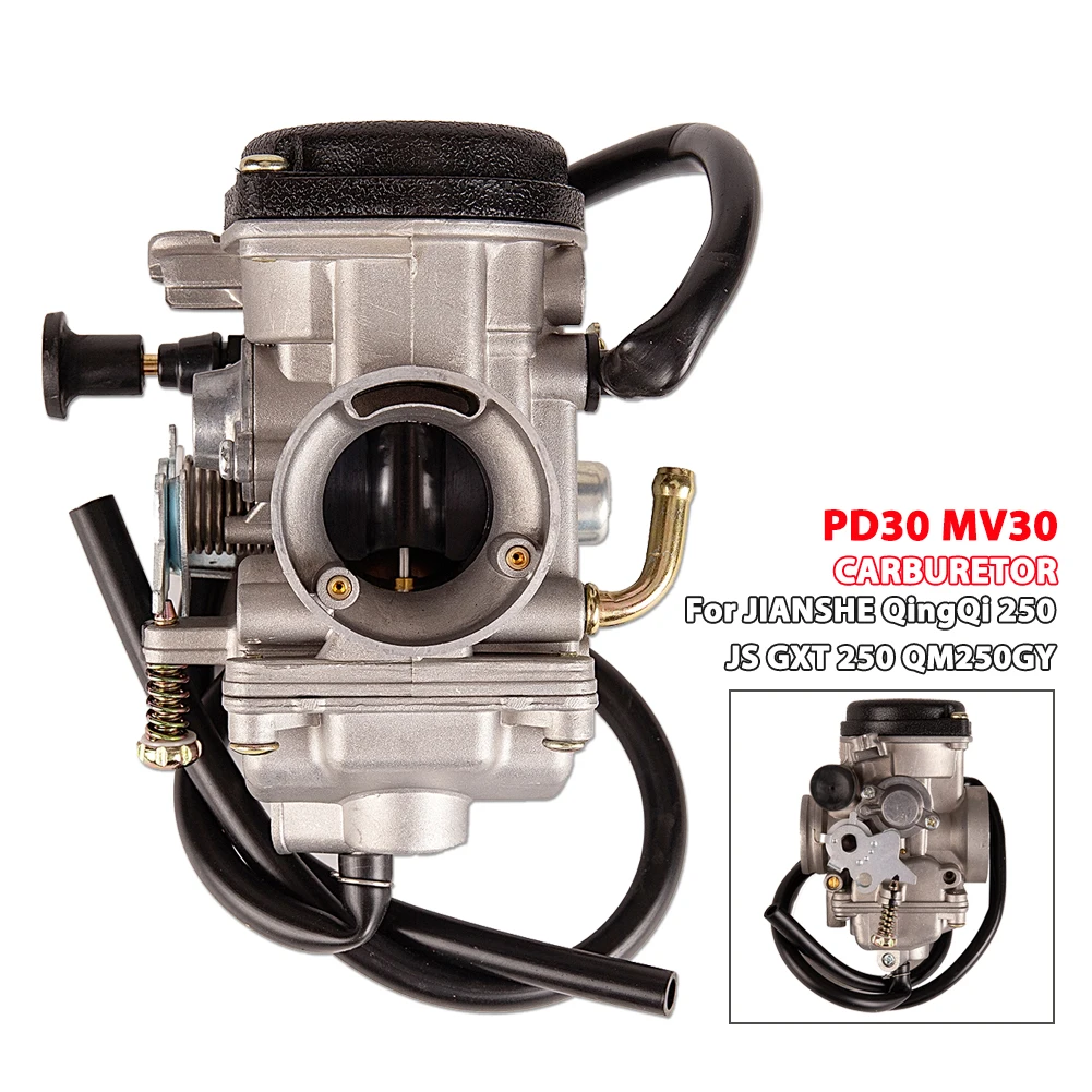 Motorcycle PD30 Carburetor 30MM For JIANSHE QingQi 250 JS GXT 250 QM250GY ATV Quad Motercross Parts Carburador Manual Choke Carb