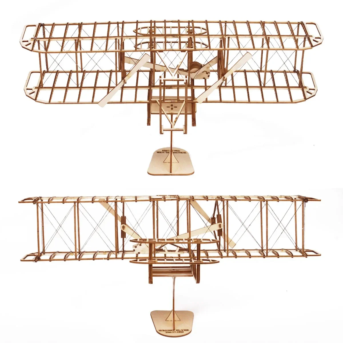 1 \\ 48 3d Aereo retrò Puzzle di legno Assemblare Building Block Modello Kit FAI DA TE per Adolescenti Adulti Giocattoli Regalo Wright Brothers Aereo