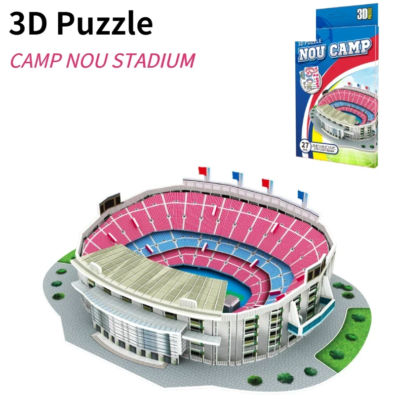 3D Soccer Stadium Puzzle Construction PuzzlesDIY Paper Intellectual Development Educational Toys Christmas Gifts