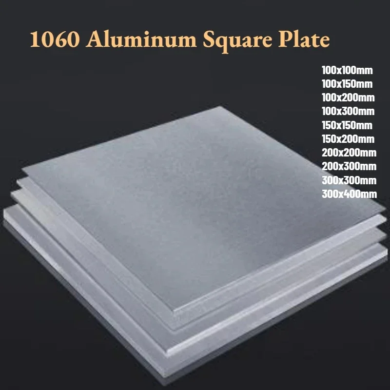 1060 Aluminum Square Plate 100x100-300x400mm DIY Frame Metal Sheet 1-8mm Customizable For Signage Decoration