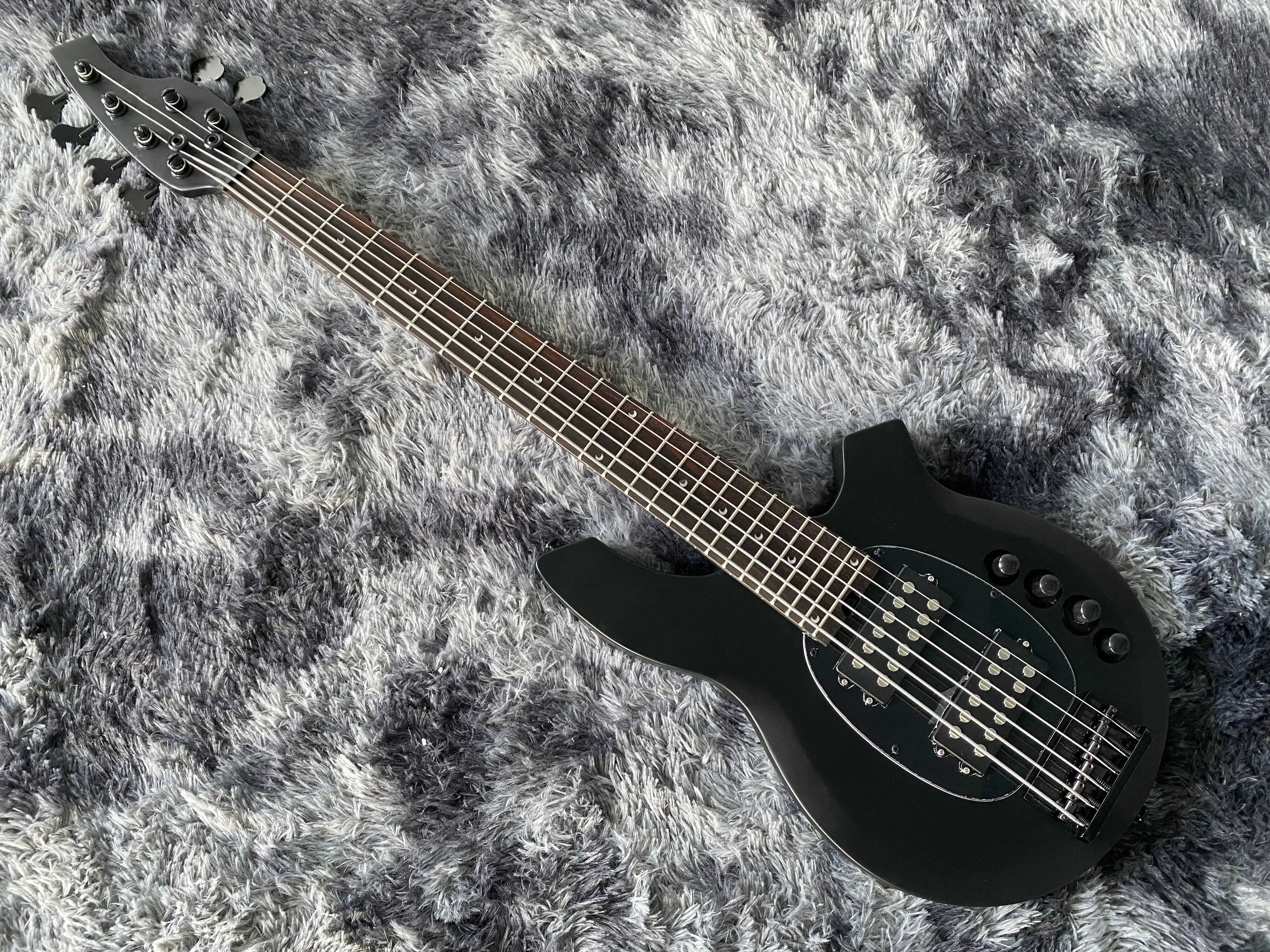 Chinese OEM Electric Bass Guitar Matte Black Color 6 Strings