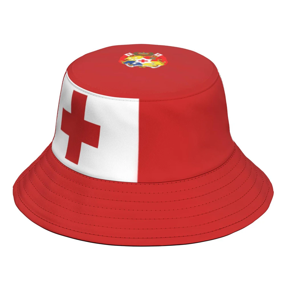 Tonga Fisherman Hats Free Custom Made Name Number Team Logo Bucket Cap Country Travel Tongan Banner Nation Kingdom Flag Headgear