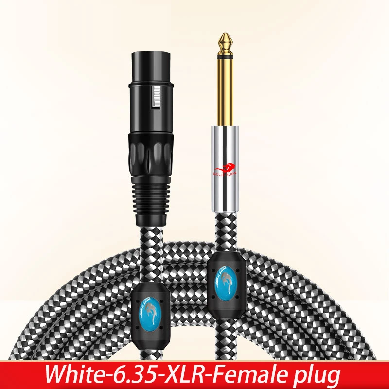 1/4’’ TS Mono 6.35mm Male to XLR 3 Core Female Audio Cable for Microphone Mixer Guitar Amplifier Stereo System Shielded Cords