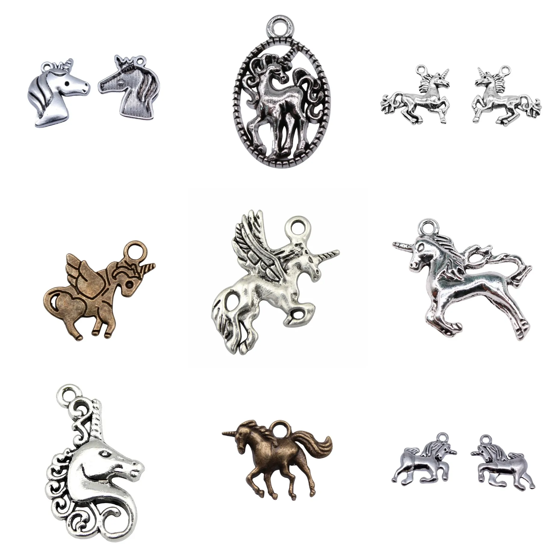 Unicorn Fantasy Horse Charms Pendant Girls Dreamy Charm Pendant For Bracelet Necklace Earring Jewelry Making Findings