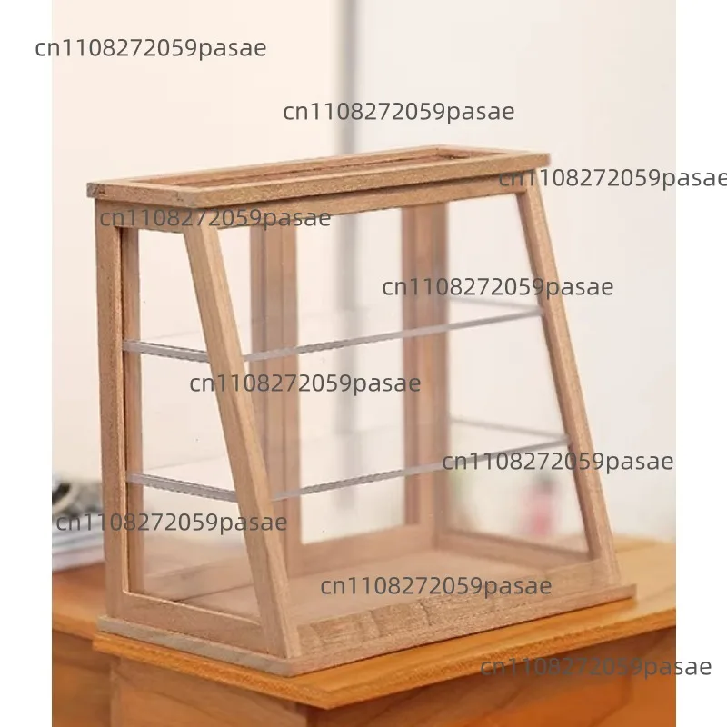 

Dollhouse Accessories Mini Cake Display Cabinet with Opening Doors Bar Counter Bread Jewelry Display Cabinet Furniture M169