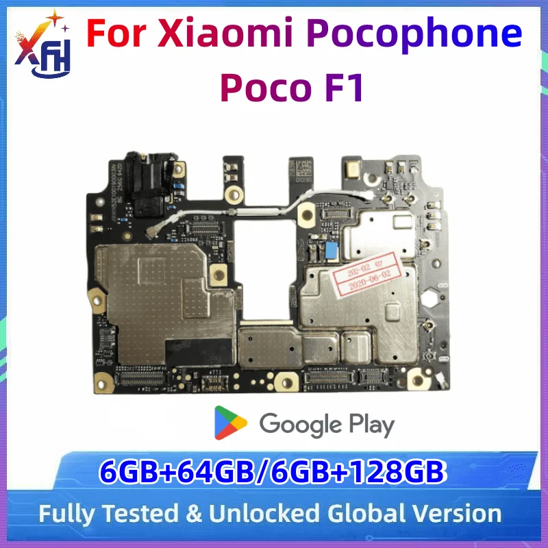 

Motherboard for Xiaomi Pocophone Poco F1, Original Mainboard, with Google Playstore Installed, 64GB, 128GB ROM