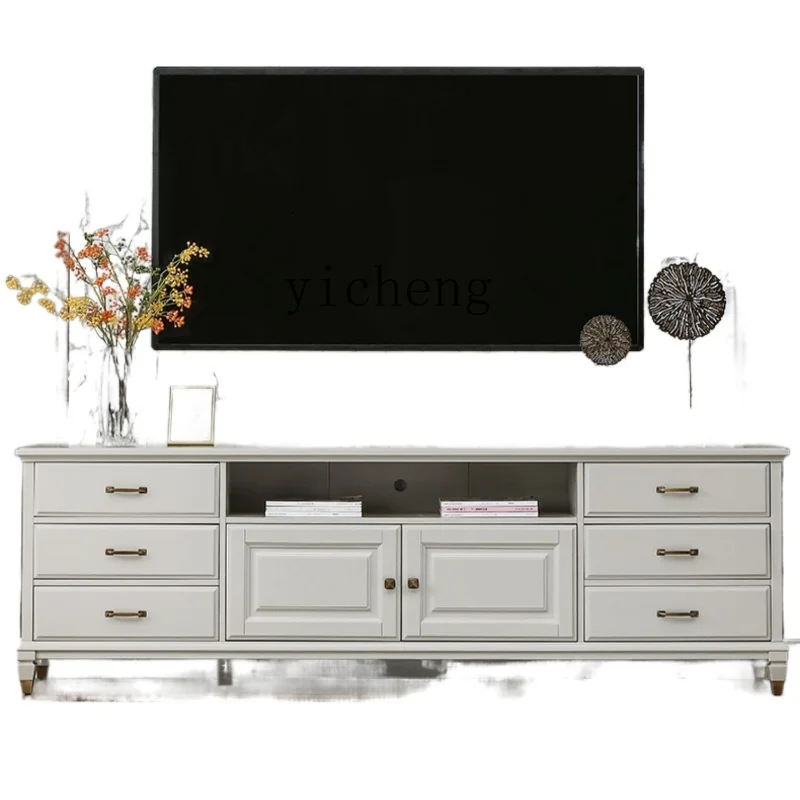 

XC Cabinet and Tea Table Combination Light Luxury and Simplicity Film and Television Floor Cabinet Living Room Home Advanced