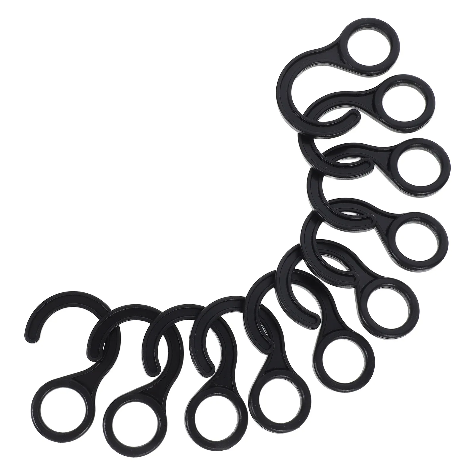 10Pcs Plastic Camping Hooks Circular Question Mark Design Lightweight Weather Resistant for Tent Anchoring Awning Hanger Tarp