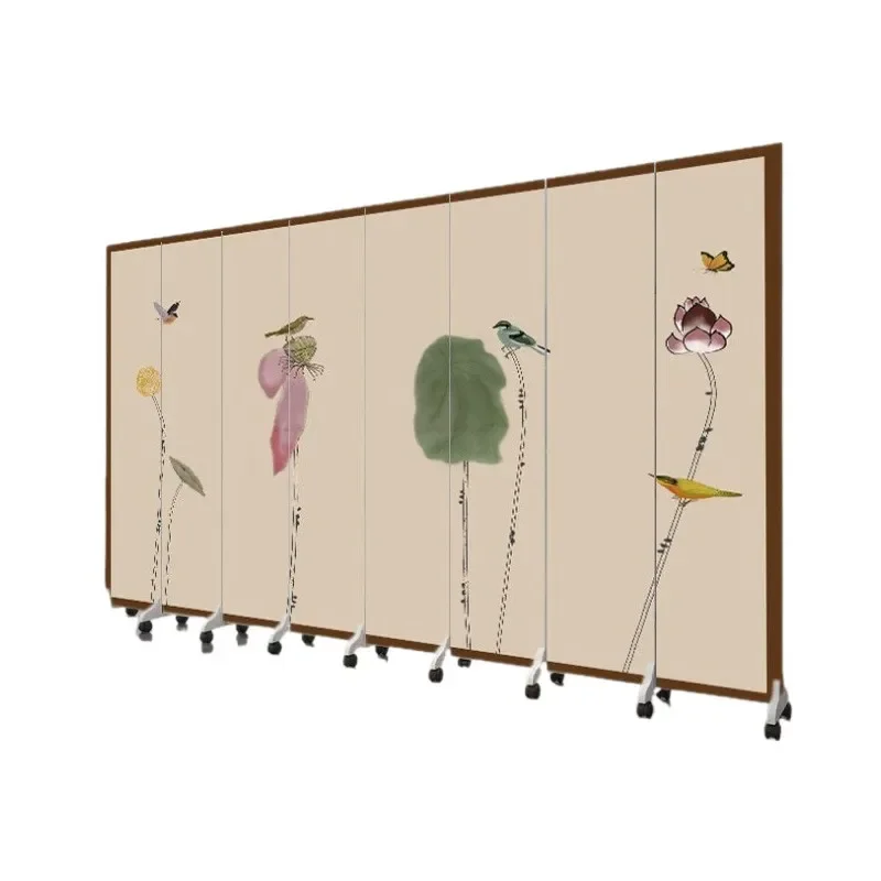 Portable Folding Room Divider Screen Chinese Style Partition for Living Room Office Hotel Tea House Beauty Salon Decor
