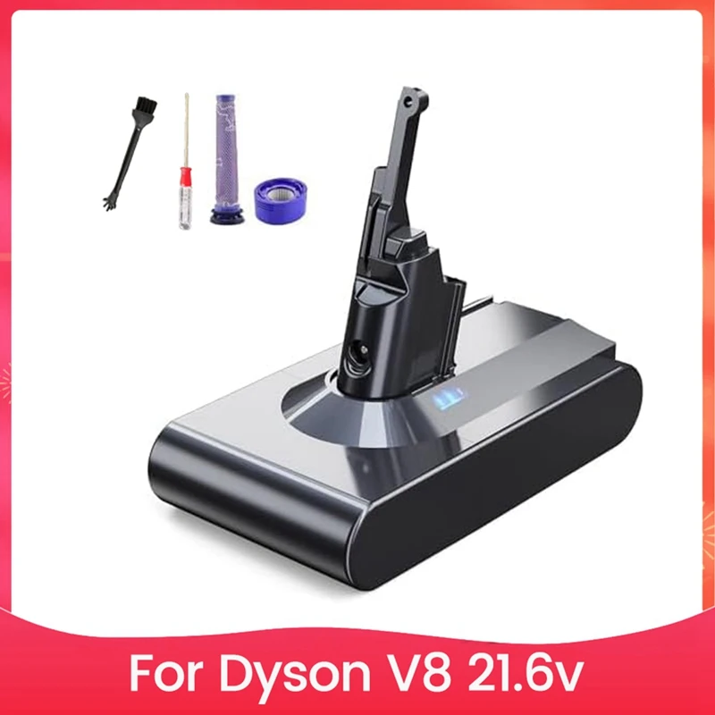 

21.6V 8000Mah Vacuum Cleaner Replacement Rechargeable Battery For Dyson V8 Li-Ion Vacuum Cleaner Battery With Filter-AT64