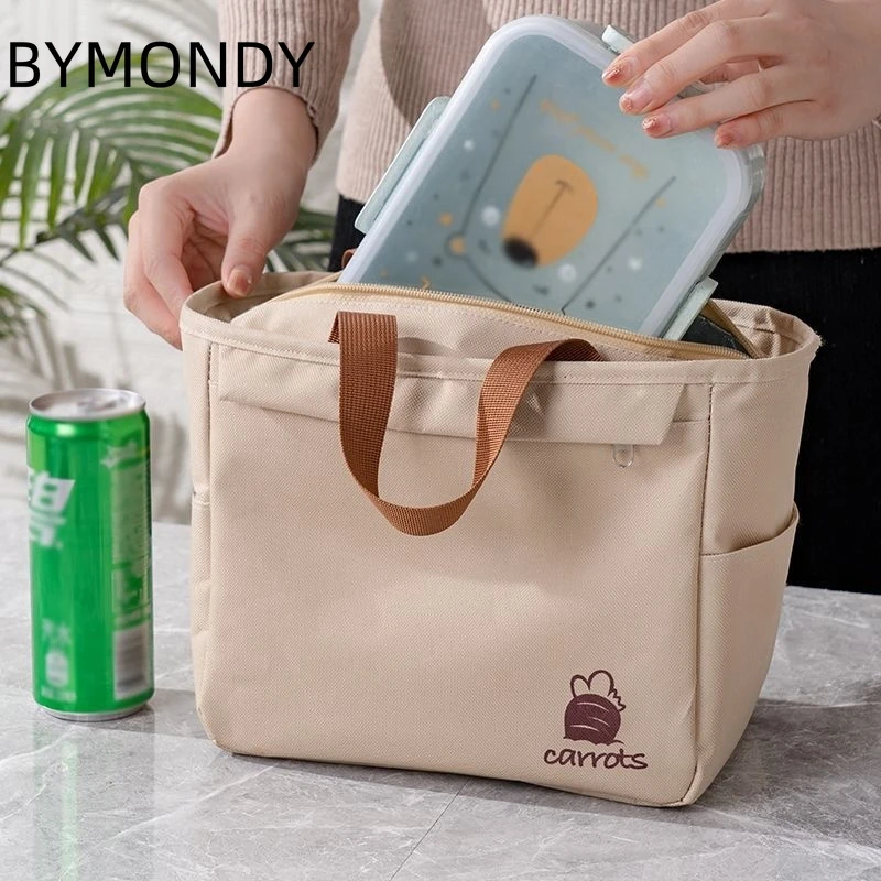 

BYMONDY2pcs Thermal Portable Lunch Bag Large Capacity Compartment Bento Bags Thickened Aluminum Foil Waterproof Box for Work