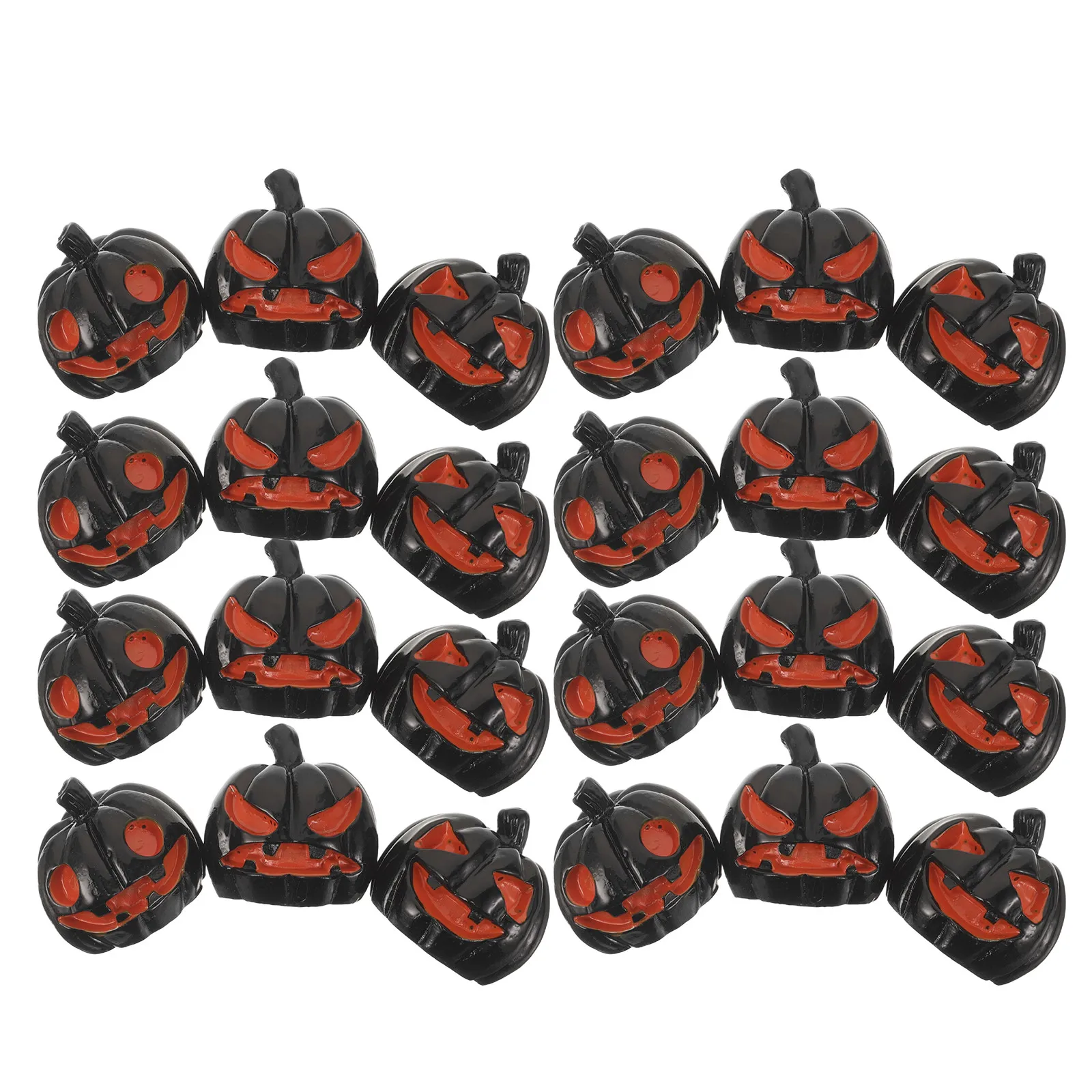 24 Pcs Micro Landscape Pumpkin Ornaments Fairy Garden Halloween Party Supplies Resin Pumpkins Black Decor DIY Vase Fillers