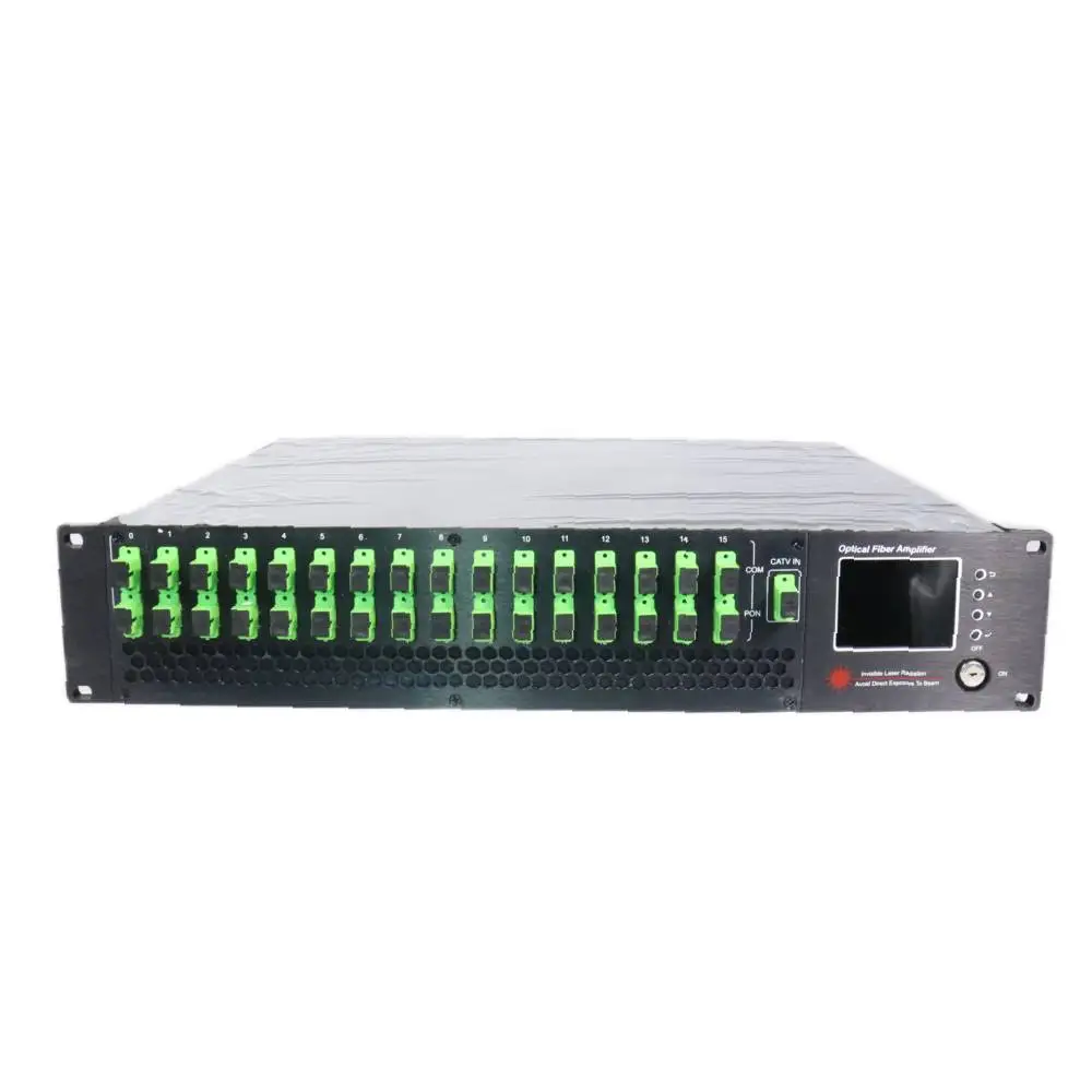 

16 Way CATV 1550nm Optical Amplifier 23dBm EDFA with WDM SC/APC Fiber Port Dual Power Supply 220V or 48V